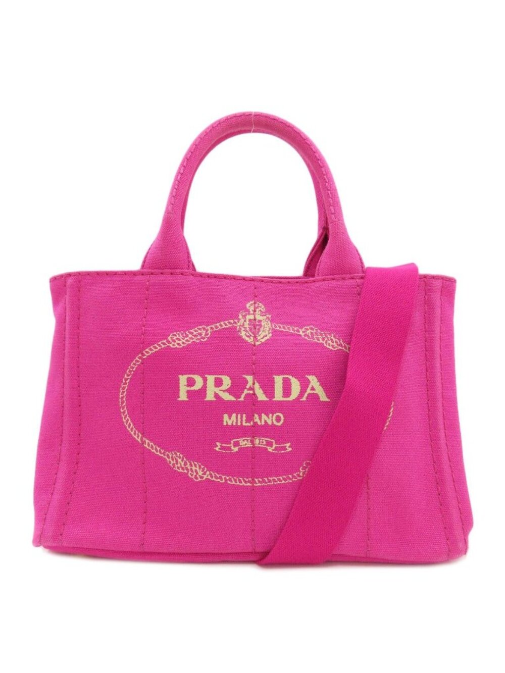 Prada Canapa Mini 2-Way Handbag Canvas